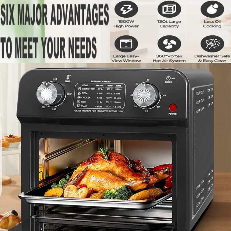 12.5 Qt Air Fryer With Dual Knob Control