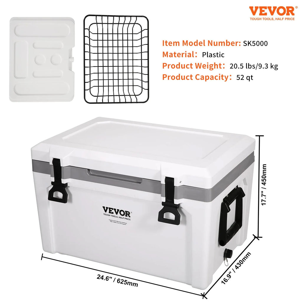 52 Qt Insulated Portable Hard Cooler